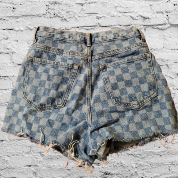 Pac-Sun checkered Jean shorts Y2k - Picture 2 of 2